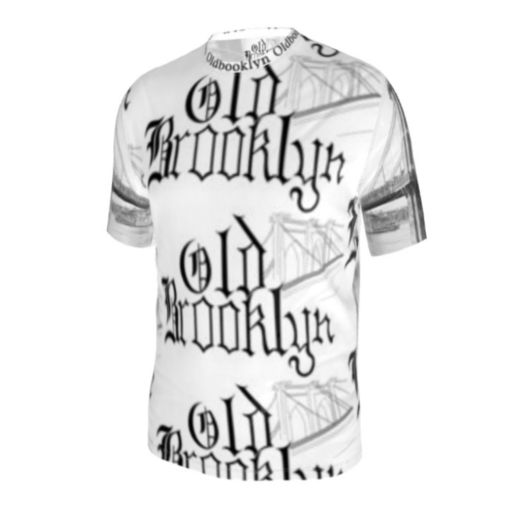 Oldbooklyn t-shirt white with black letters